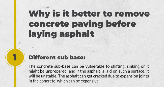 Why Is It Better to Remove Concrete Paving Before Laying Asphalt